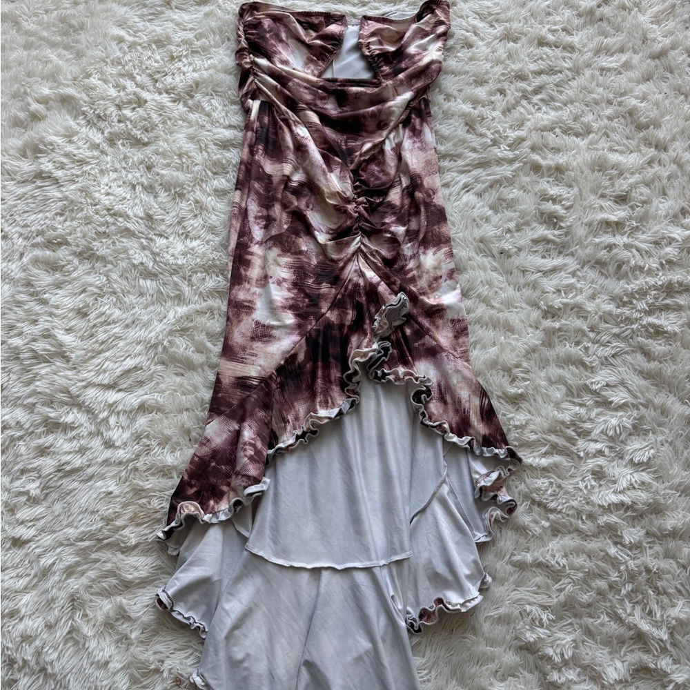 Elegant Multicolor Strapless Dress